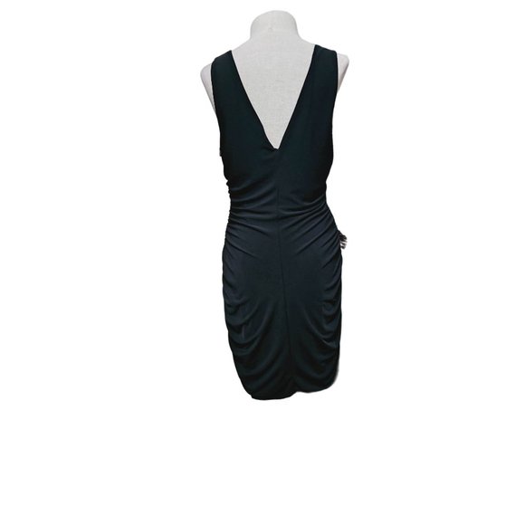 Allen Shwartz Sleeveless Dress Size Large Smocked bodycon Black - Picture 2 of 7